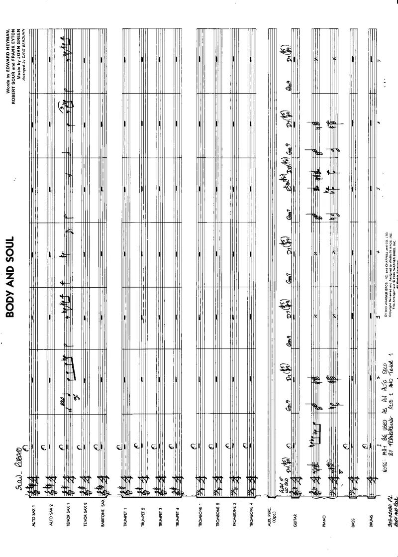 Body And Soul score preview