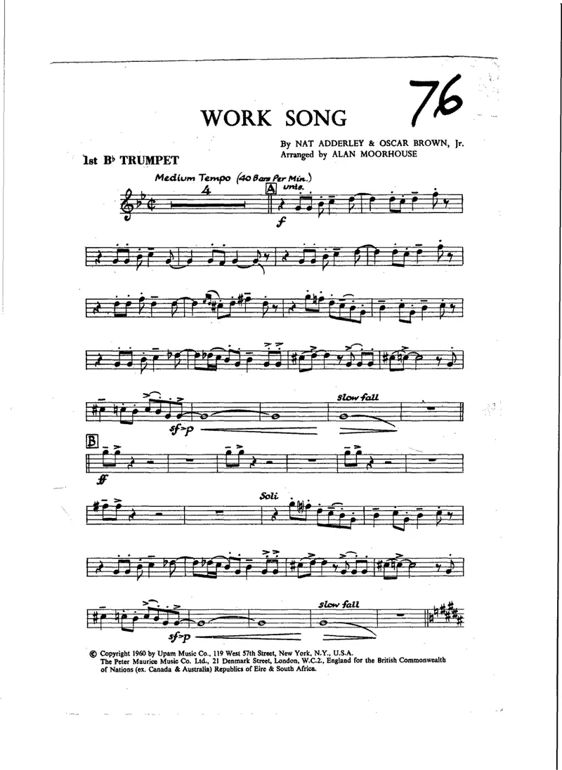 Work Song score preview
