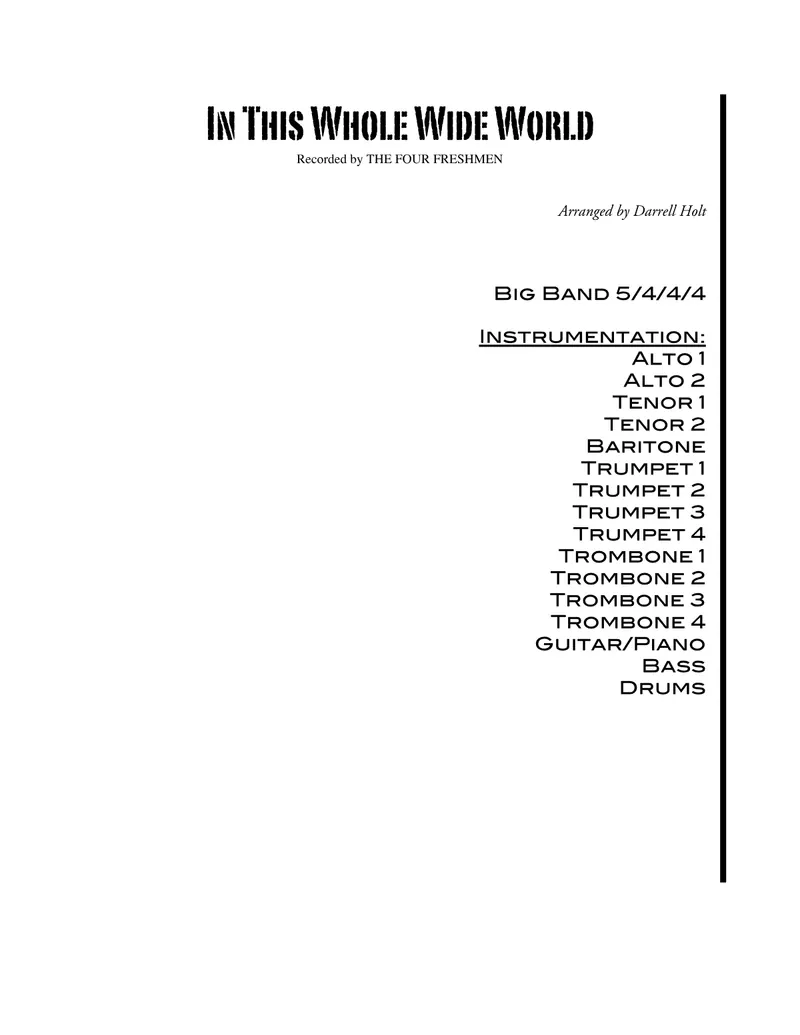 In This Whole Wide World score preview