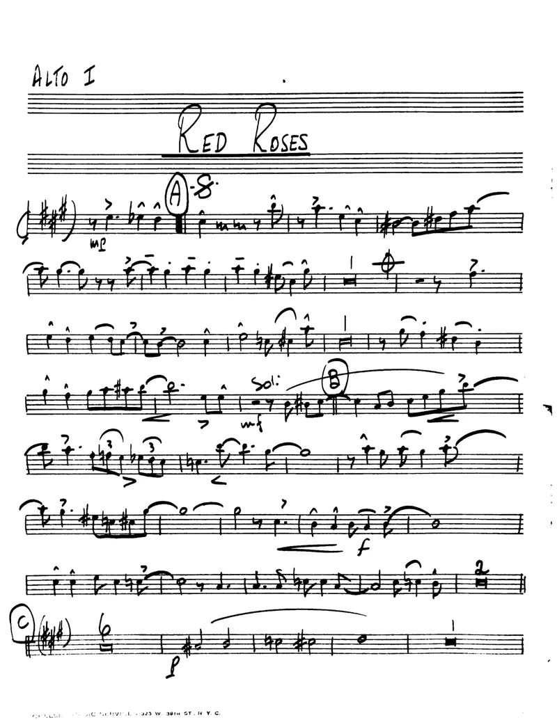 Red Roses For A Blue Lady score preview