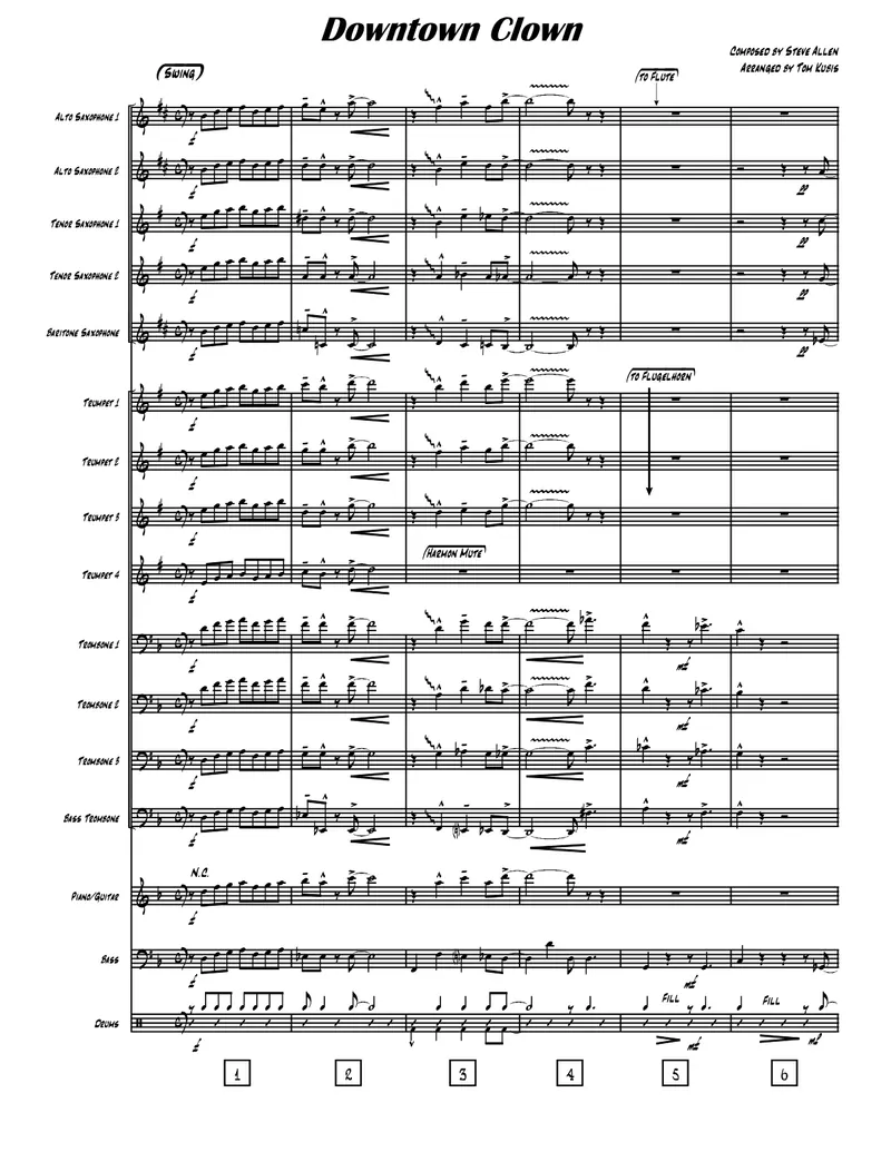 Downtown Clown score preview