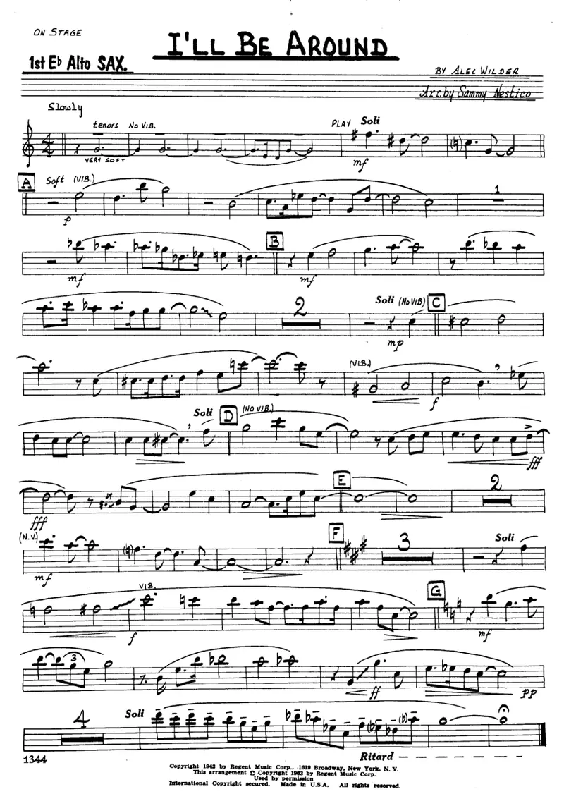 I'LL Be Around score preview