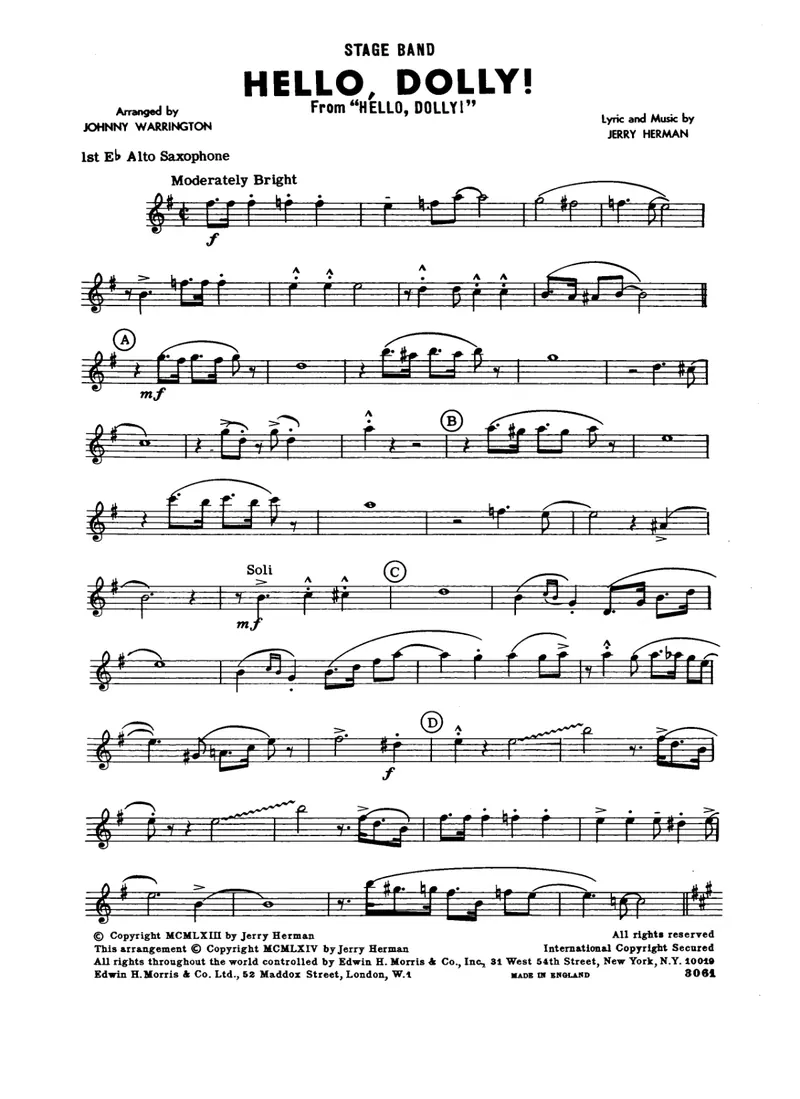 Hello Dolly score preview
