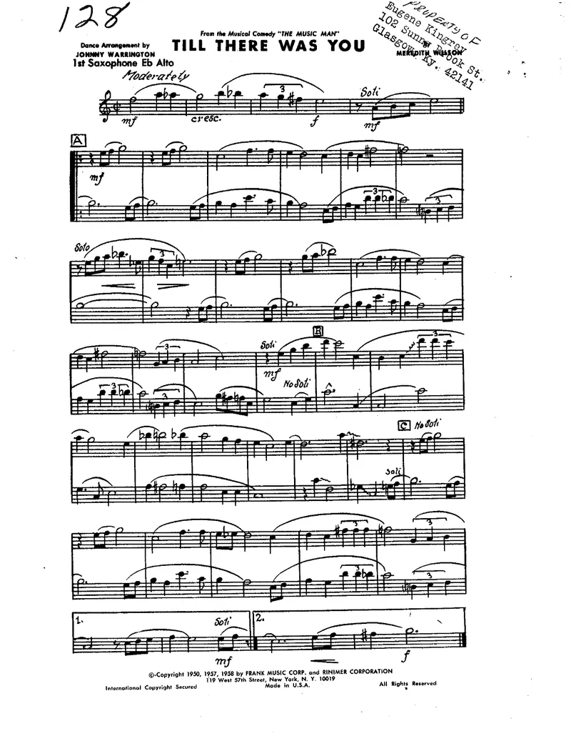 Till There Was You score preview
