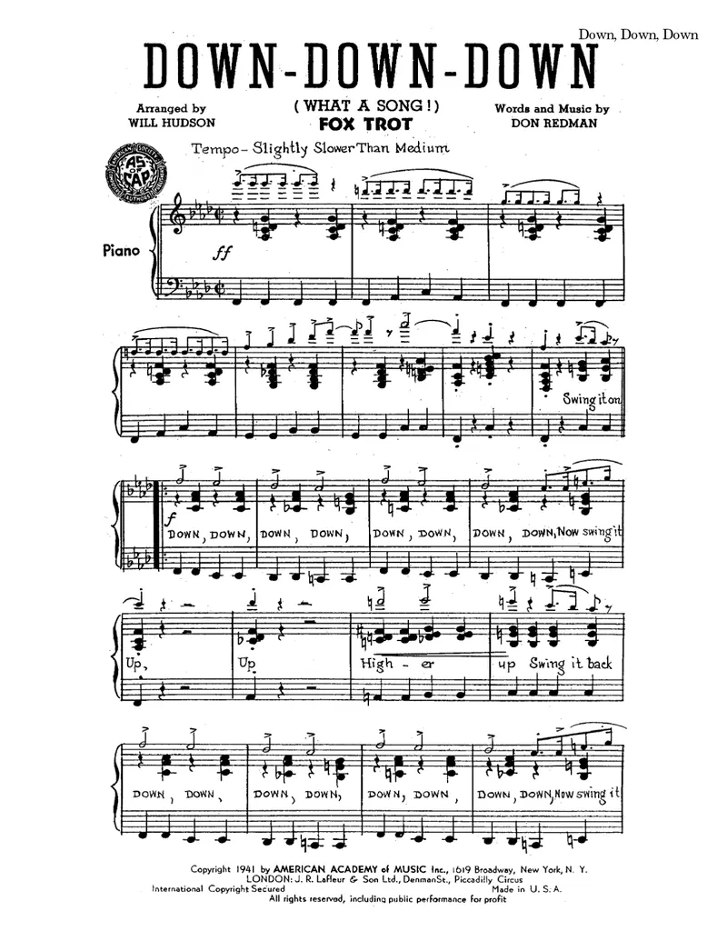 Down Down Down score preview