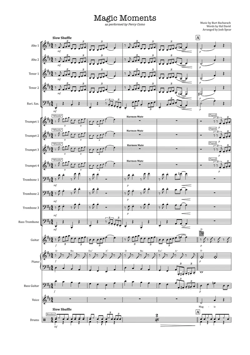 Magic Moments score preview