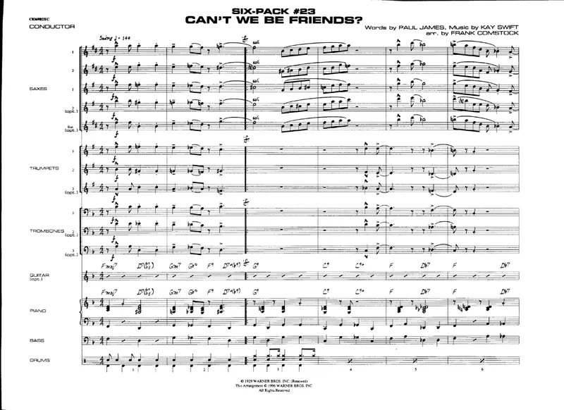 Can't We Be Friend score preview