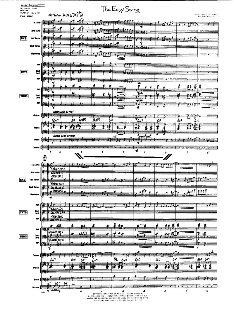 The Easy Swing score preview