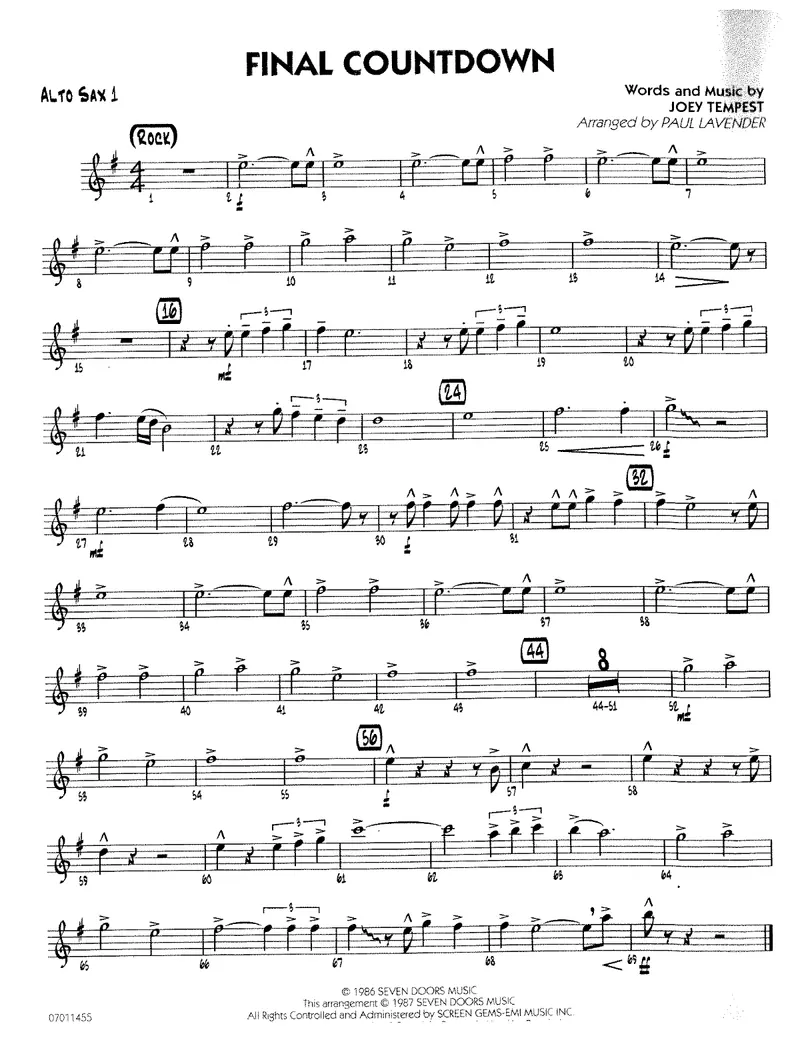 Final Countdown score preview