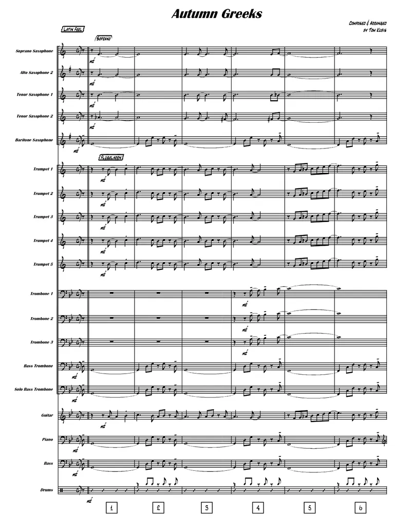 Autumn Greeks (Aka Autumn Leaves) score preview