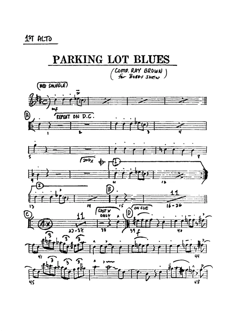 Parking Lot Blues score preview