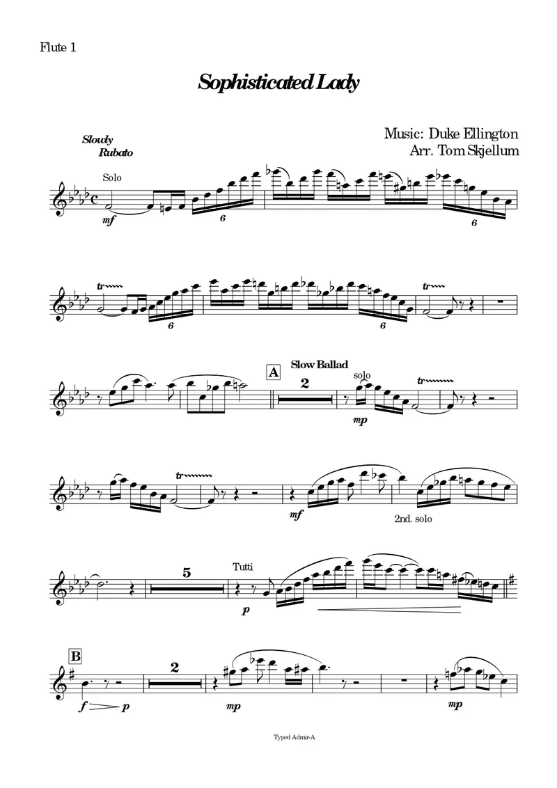 Sophisticated Lady score preview