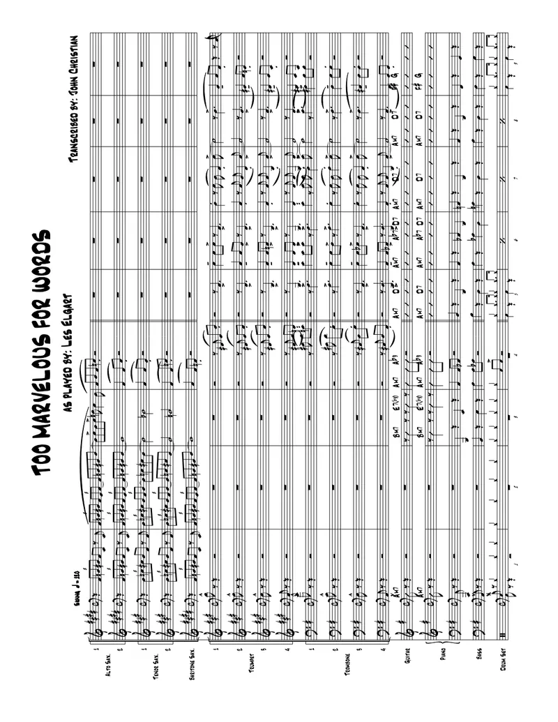 Too Marvelous For Words score preview