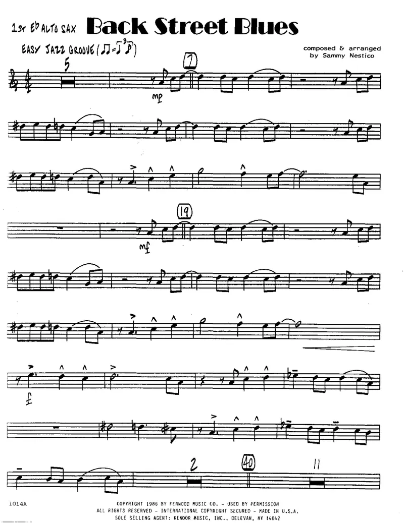 Back Street Blues score preview