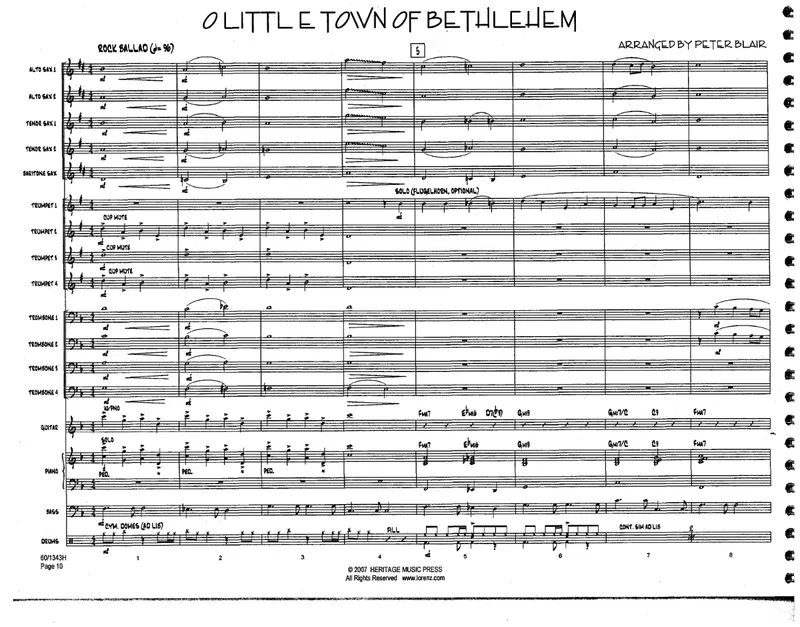 O Little Town Of Bethlehem score preview