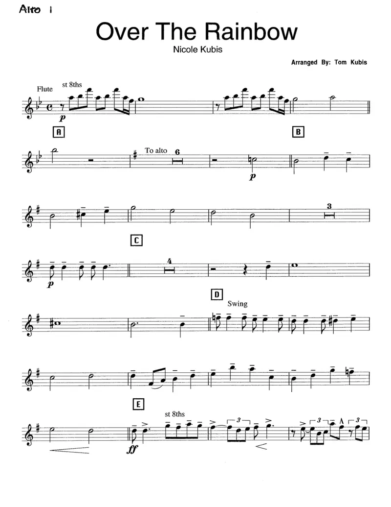 Over The Rainbow score preview