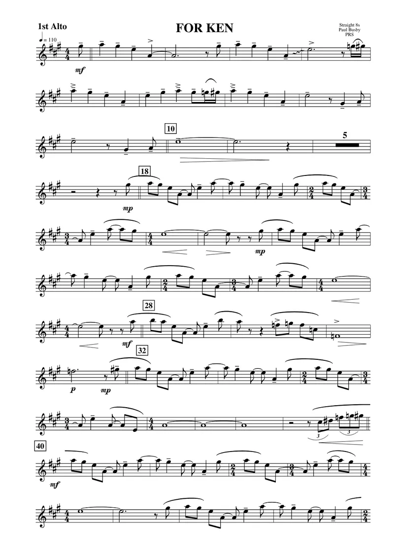 One For Ken score preview