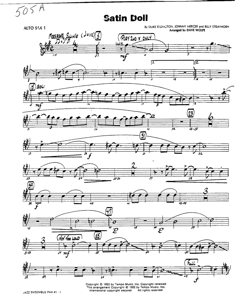 Satin Doll score preview