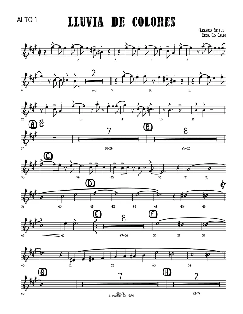 Lluvia De Colores (Ed Calle) score preview
