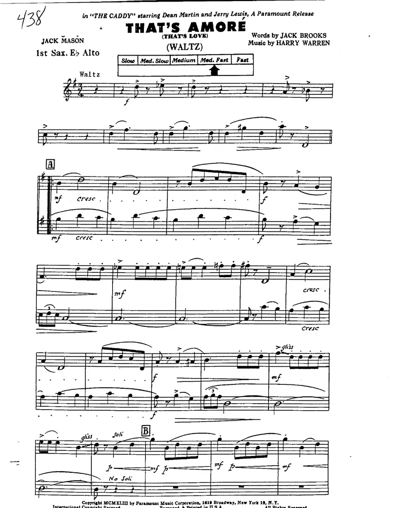 That's Amore score preview