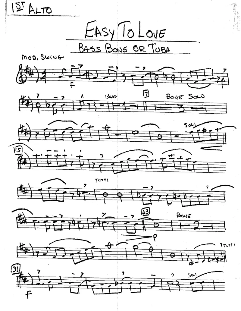 Easy To Love score preview