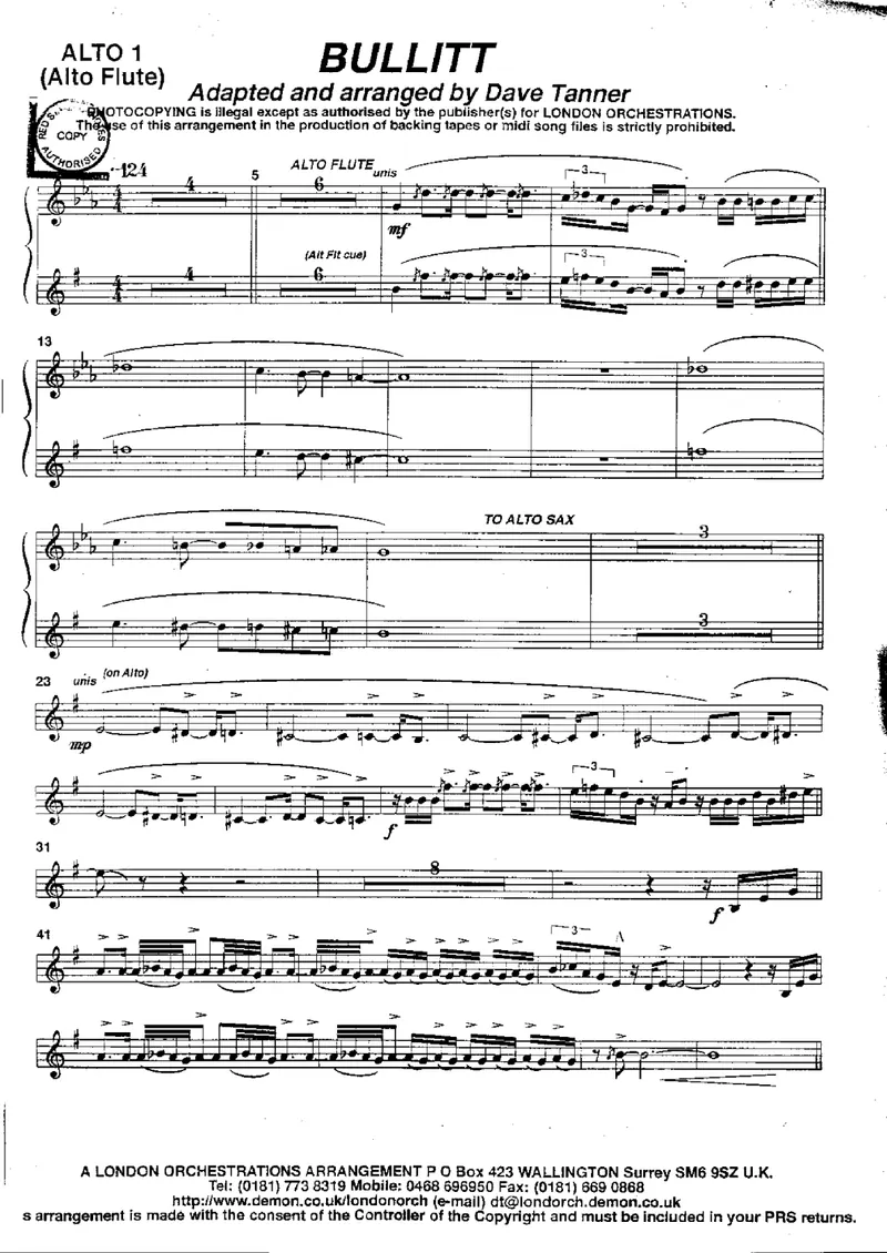 Bullitt score preview