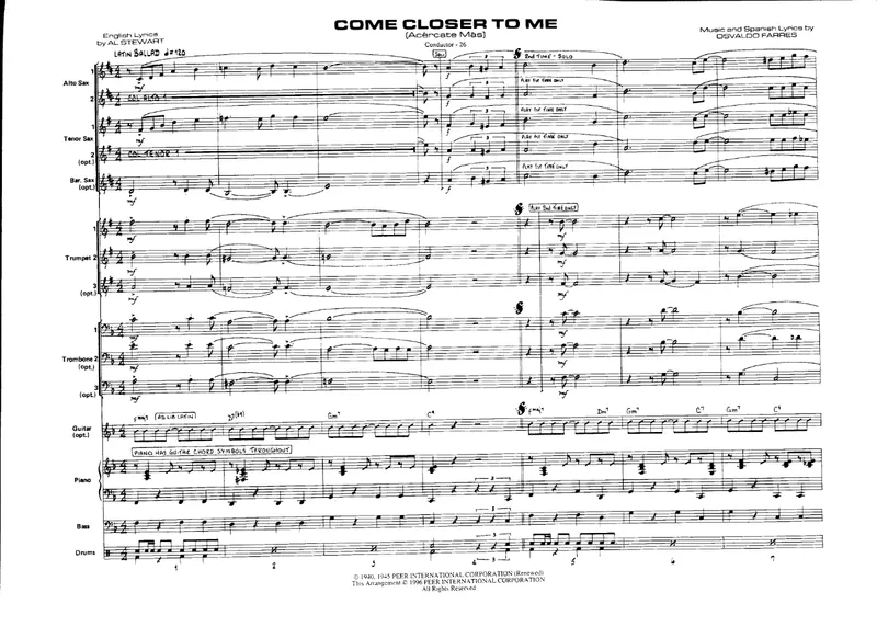 Come Closer To Me score preview
