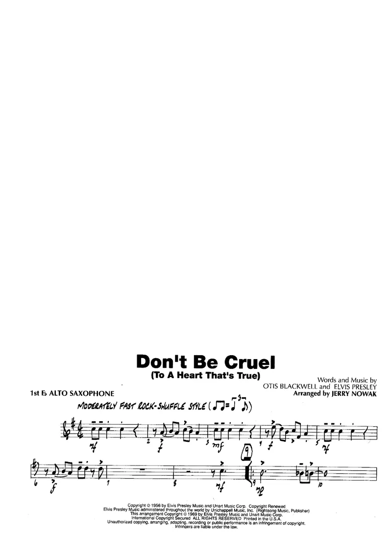 Don't Be Cruel score preview