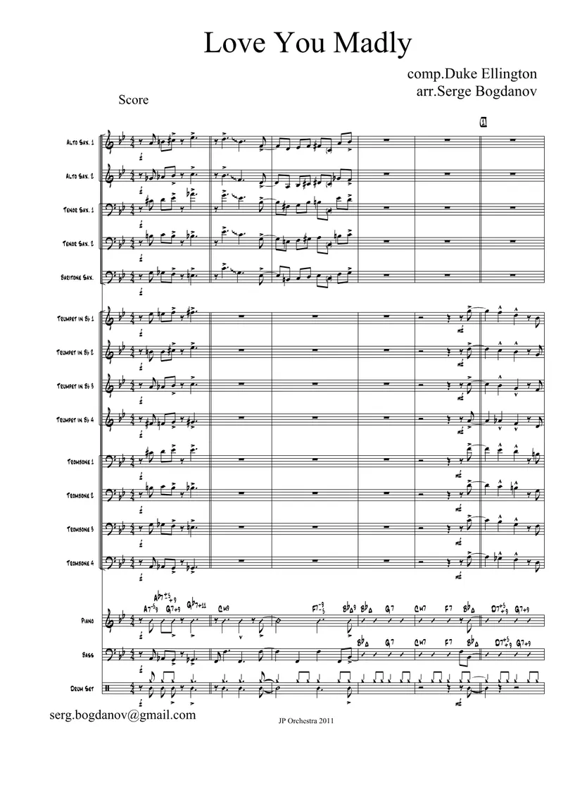 Love You Madly score preview