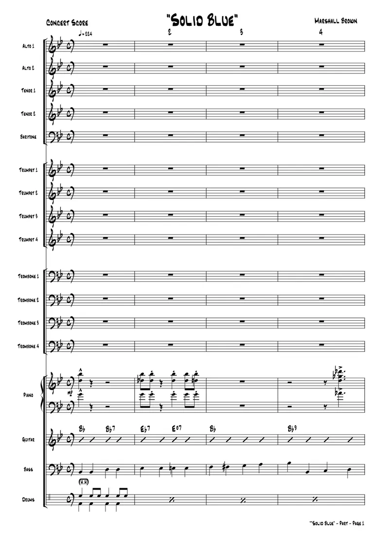 Solid Blue score preview