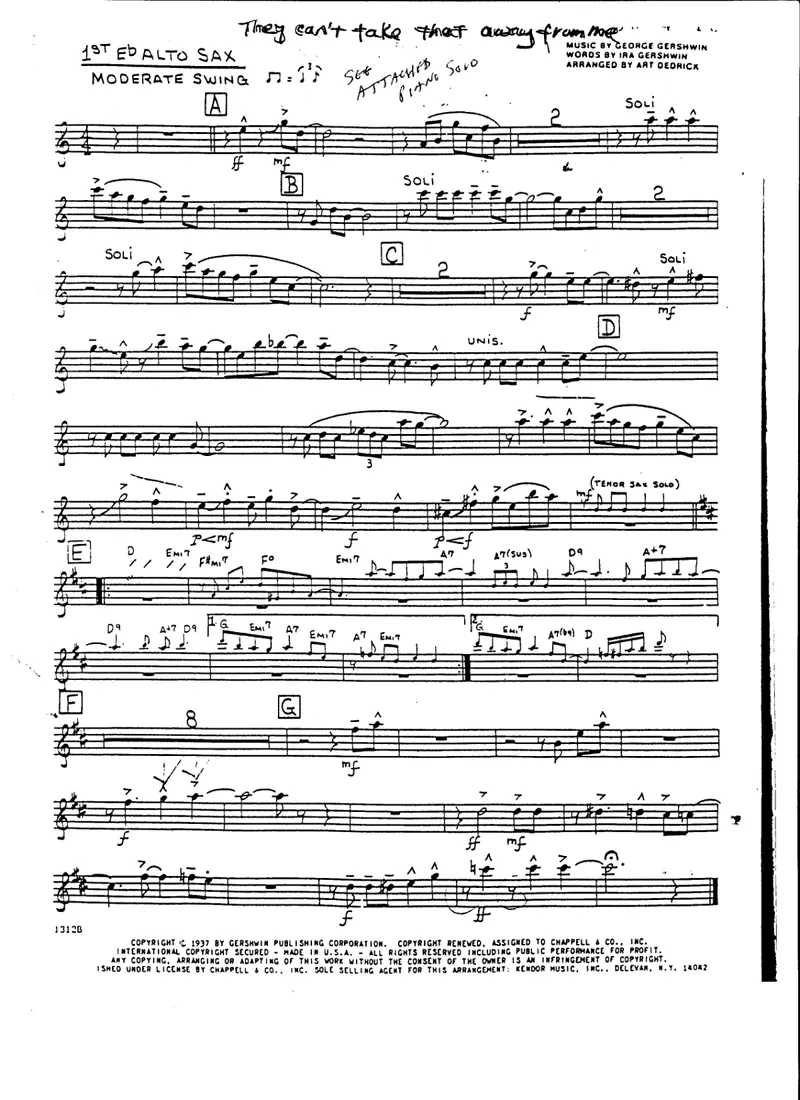 They Cant Take That Away From Me score preview