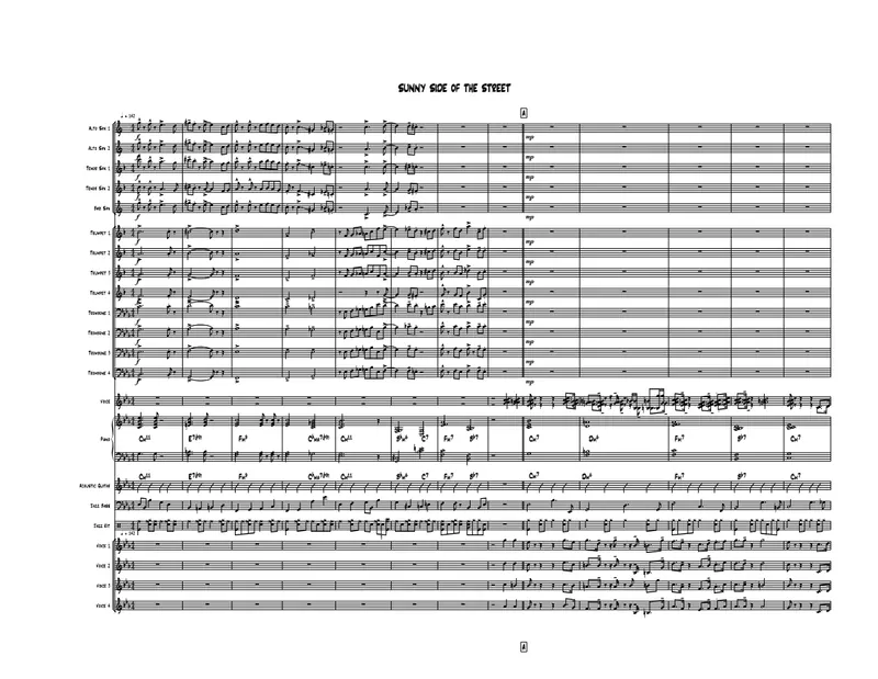On The Sunny Side Of The Street score preview