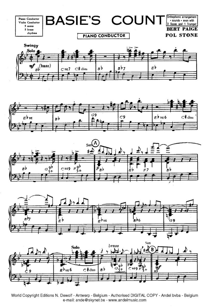 Basie's Count (B.Paige score preview