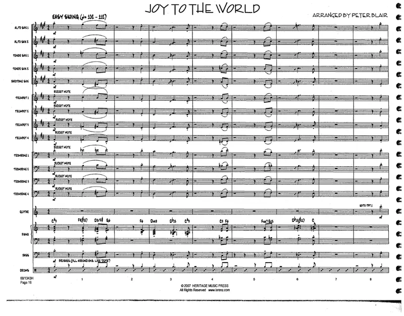 Joy To The World score preview
