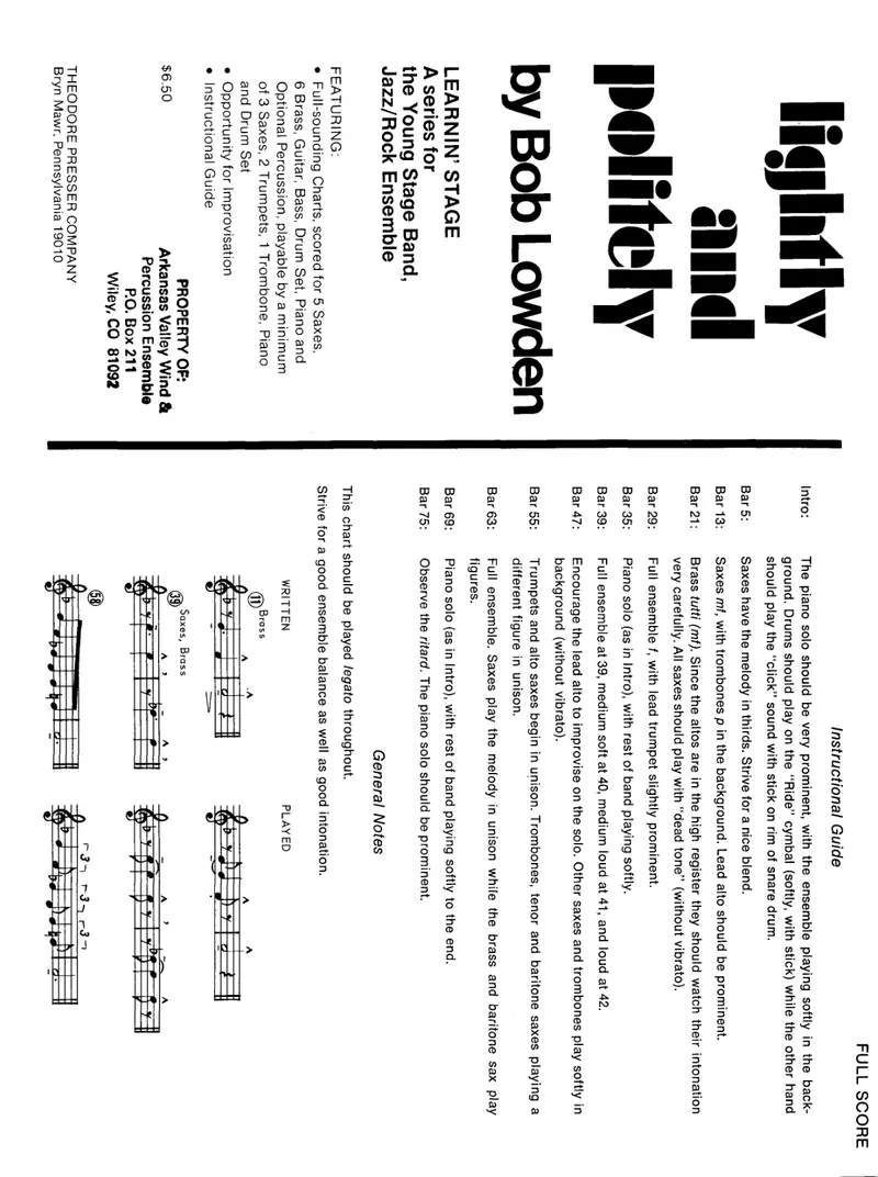 Lightly And Politely score preview