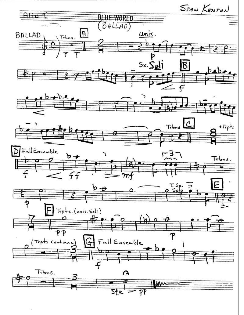 Blue World score preview