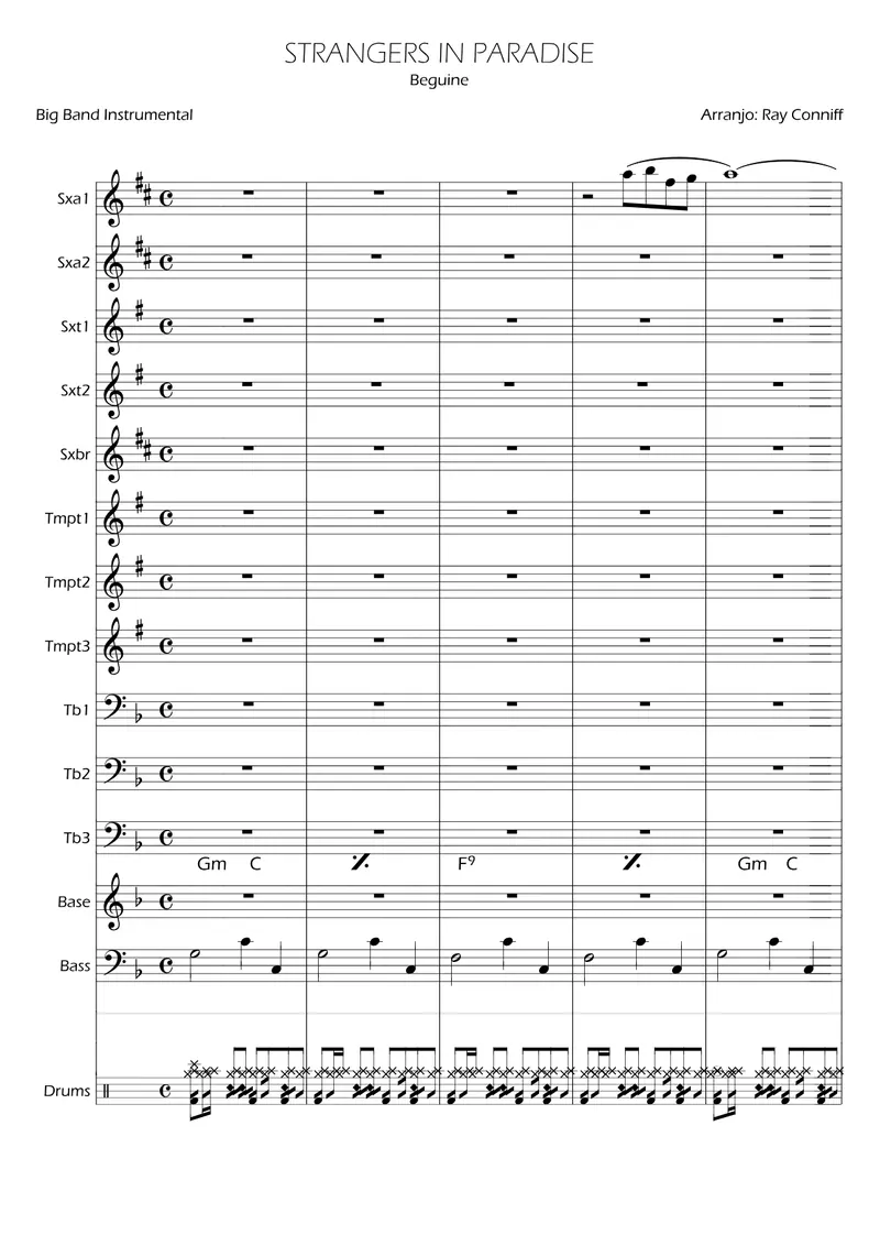 Stranger In Paradise score preview