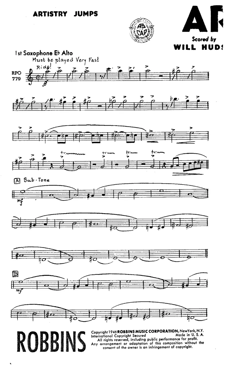 Artistry Jumps score preview