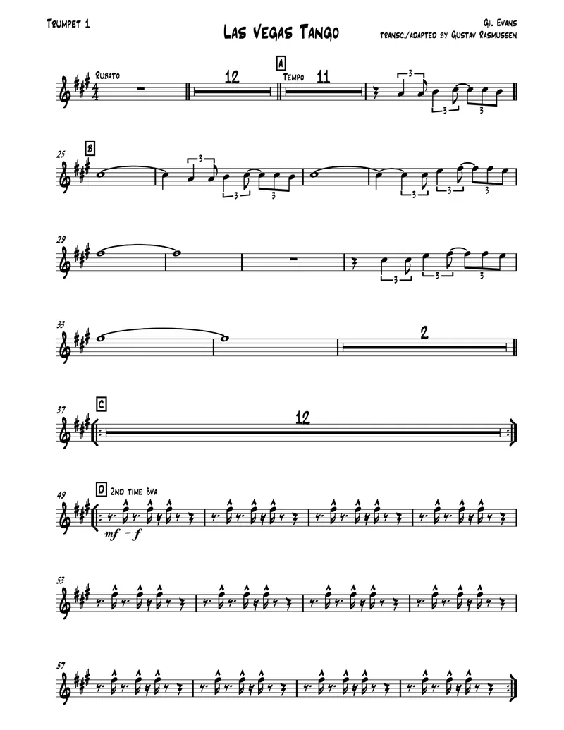 Las Vegas Tango score preview