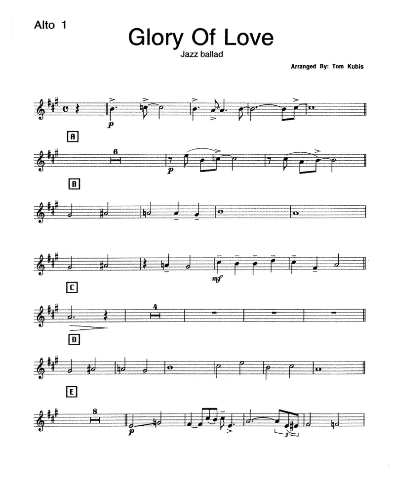 Glory Of Love score preview