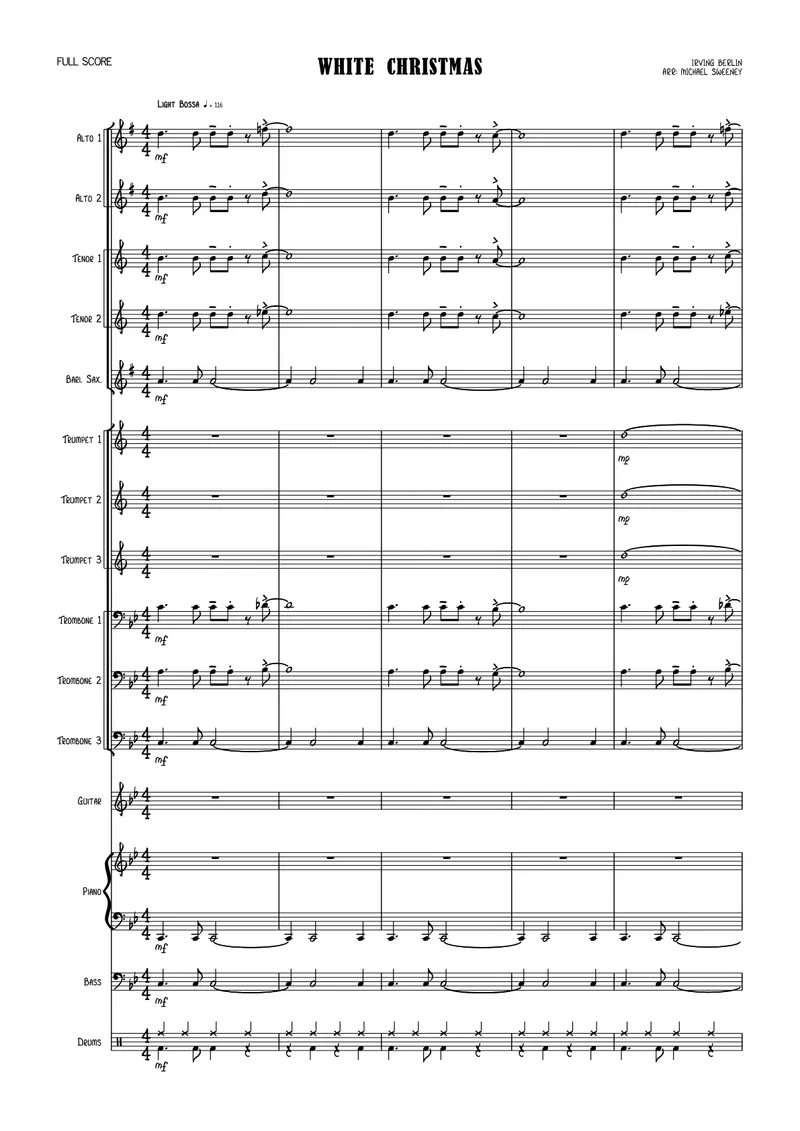White Christmas score preview