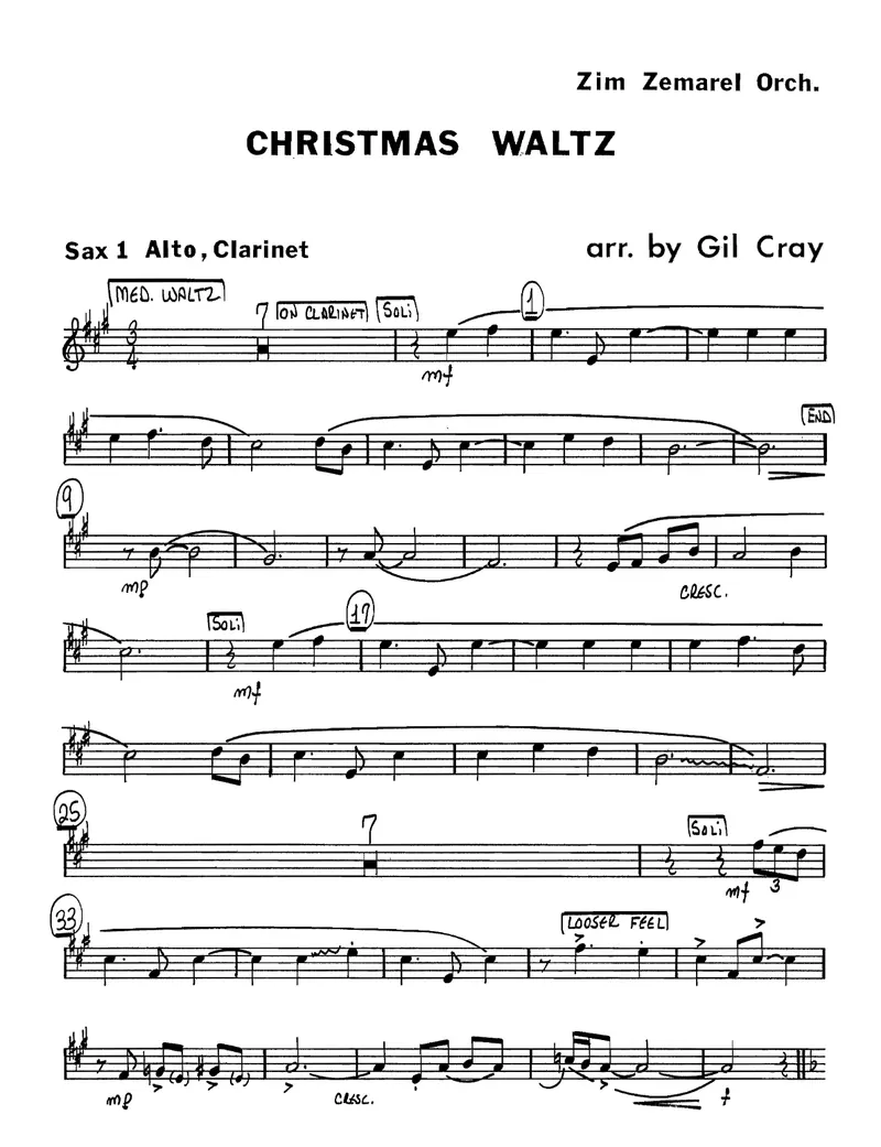 Christmas Waltz score preview