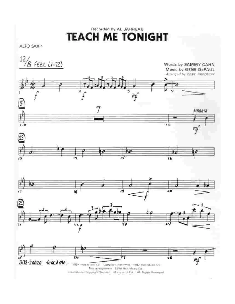 Teach Me Tonight score preview