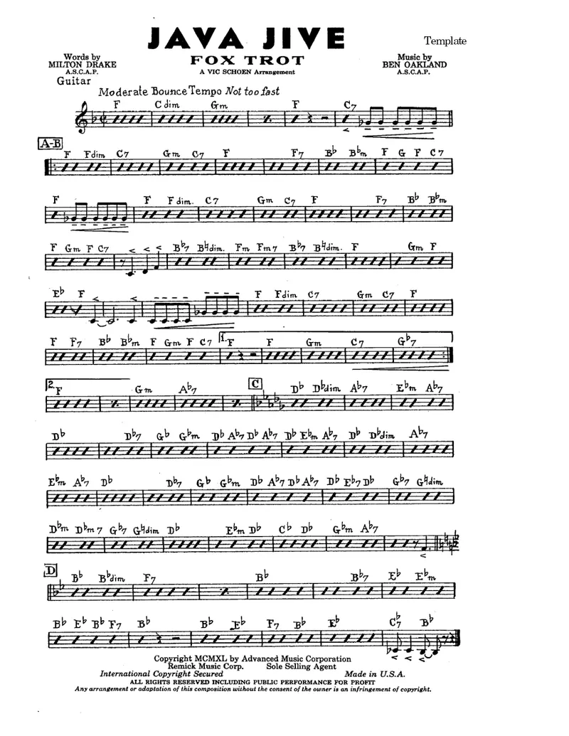 Java Jive score preview