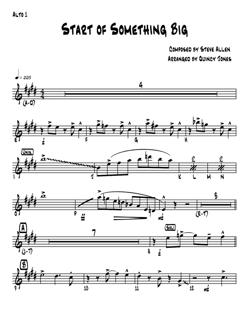 Start Of Something Big score preview