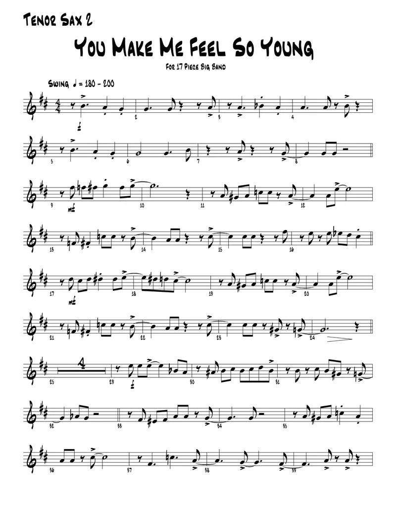 You Make Me Feel So You Young score preview