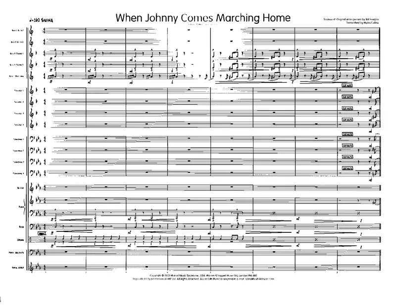 When Johnny Comes Marching Home score preview