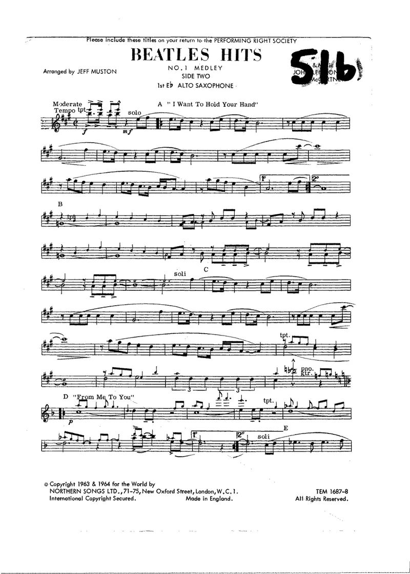 Beatles Hits Pt score preview