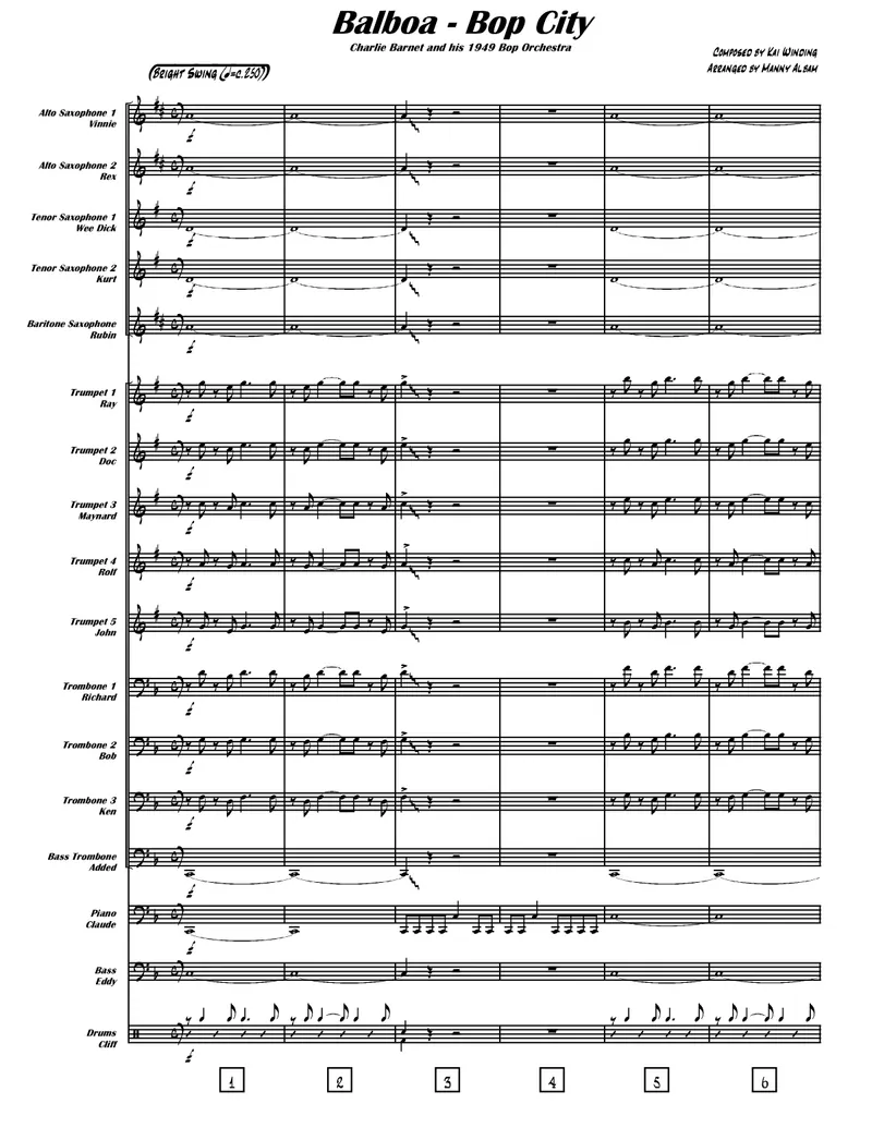 Balboa-Bop City score preview