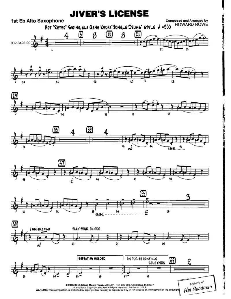 Jiver's License score preview